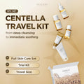 Centella Travel Kit, Korean Skin Care Set with Toner, Moisturiser, Serum, Cleansing Oil & Cleanser, Travel Size Set with Madagascar Centella, Sensitive Skin, Perfect for Travel Beauty & Gifts