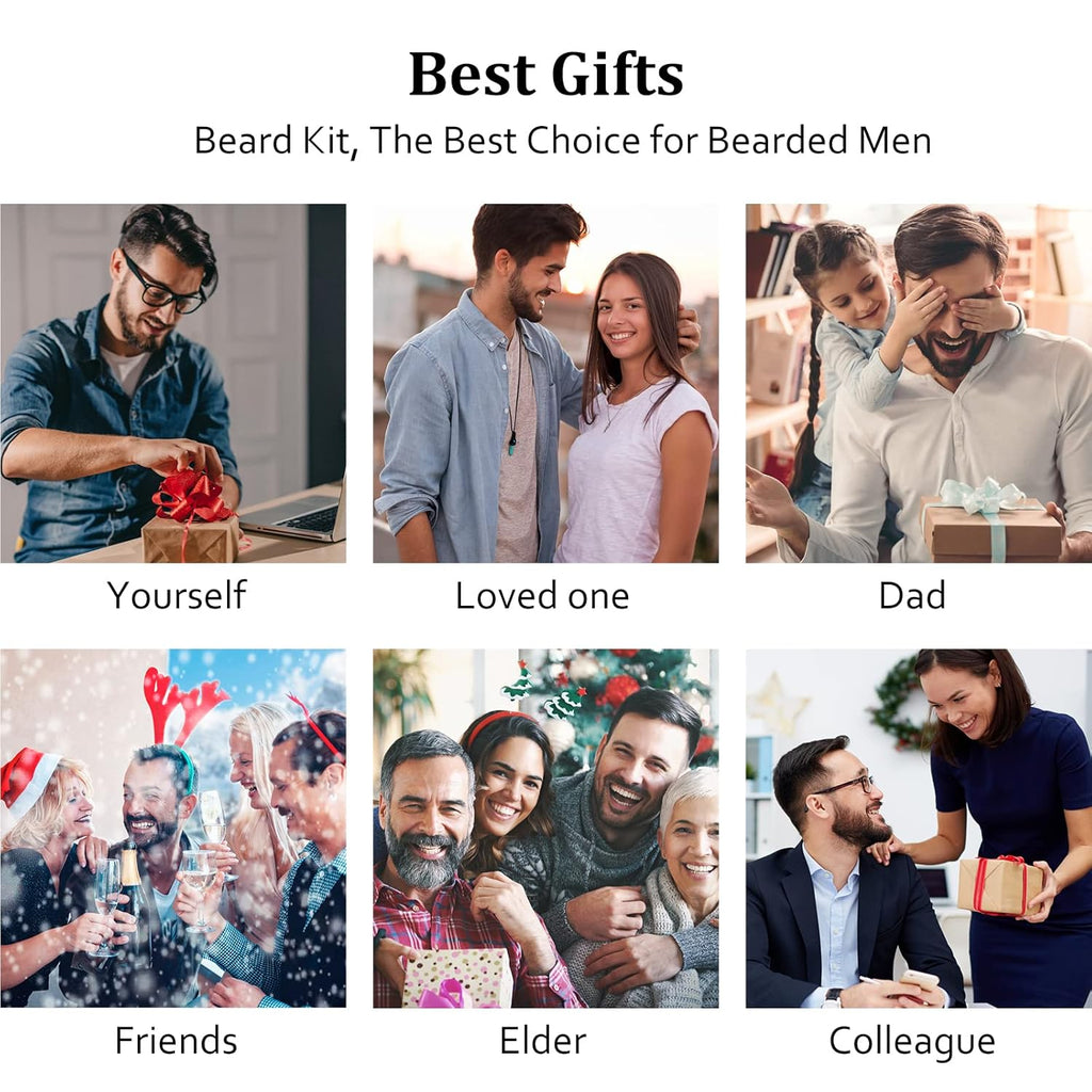 Dad Gifts Fathers Day, Beard Kit w/Beard Oil, Balm, Comb, Men's Daily Grooming & Care, Moisturize & Soften Facial Hair, Dad Day Gifts from Daughter Wife Son, Birthday Gifts for Husband Boyfriend Son