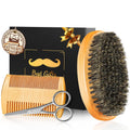 Beard Brush Beard Comb Set for Men Dad Husband: Father's Day Dad Gifts from Daughter Wife, Beard Care Kit, Natural Boar Bristle Brush Pear Wood Comb, Travel Facial Hair Grooming as a Styling Tool