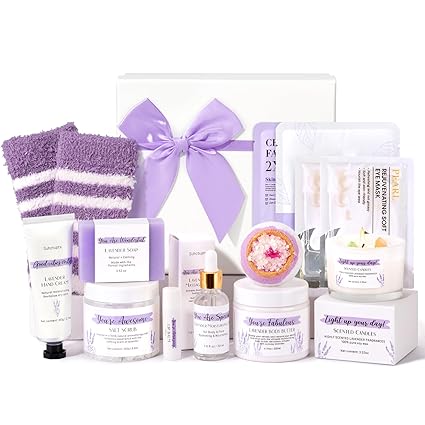 Spa Gifts for Women 13Pcs Mothers Day Gifts Happy Birthday Gift Baskets, Christmas Relaxing Home SPA Kit Bath Set Self Care Package Thank You Box for Mom Her Sister Teacher Friends Friendship